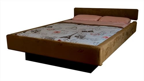 Lucca Complete 5 Board Hardside Fabric Waterbed With Headboard Chocolate