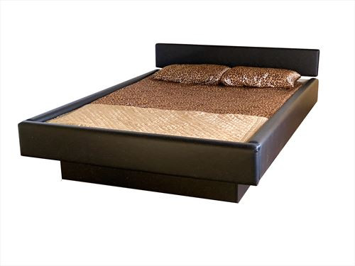 Gala Complete 5 Board Hardside Vinyl Waterbed With Headboard Black