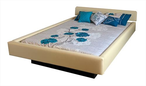 Gala Complete 5 Board Hardside Vinyl Waterbed With Headboard Ivory