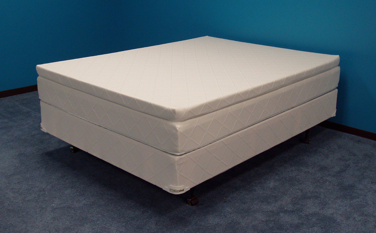 Strobel Organic "Gallant Fox" Softside Waterbed Patented Leak-Proof, 7" Fill, with 2.5" Soy Foam Pillowtop, Complete Set