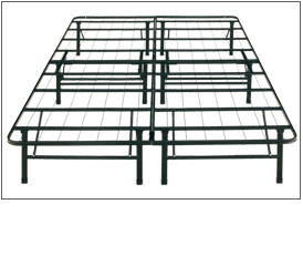 Platform bed frame eliminates the need for a frame foundation and boxspring