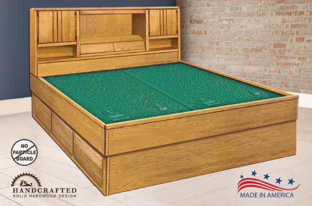 Magnolia Waterbed with bookcase headboard 